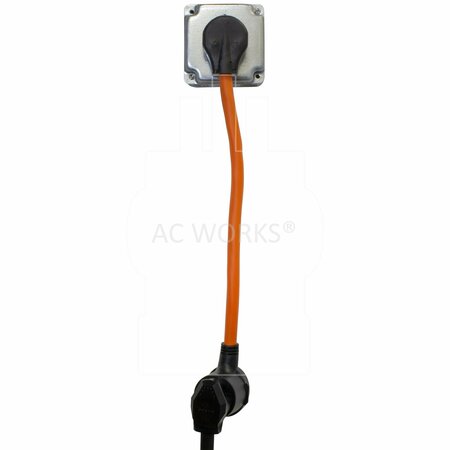 Ac Works 14-50P 4-Prong Range/Generator Plug to 6-30R 3-Prong 30 Amp 250 Volt HVAC Female Adapter S1450630-018
